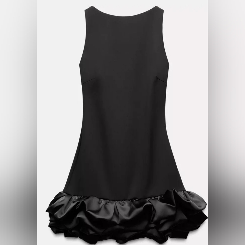 ZARA FW24 VOLUMINOUS COMBINATION PUFF HEM JUMPSUIT DRESS